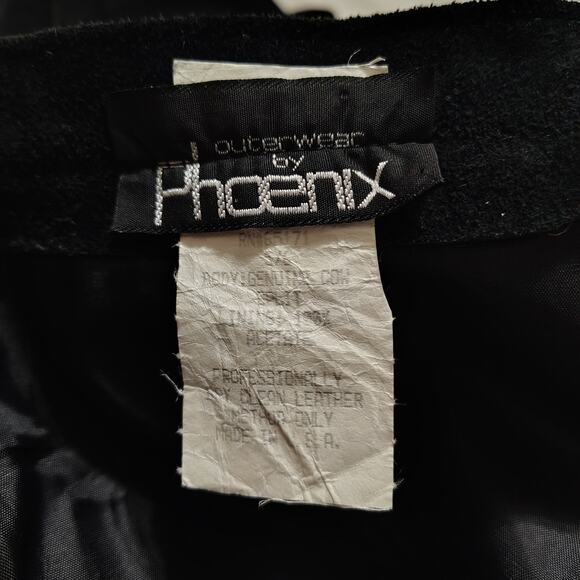 1990s Vintage Black Suede Pencil Short Skirt Outerwear by Phoenix Size 5/6 - Picture 8 of 8